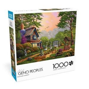 Buffalo Games Art of Geno Peoples Back Yard Garden 1000 pc Jigsaw Puzzle